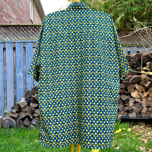 Dr Lucky's Laboratory Short Sleeve Button Down, L - Cherry Buzz