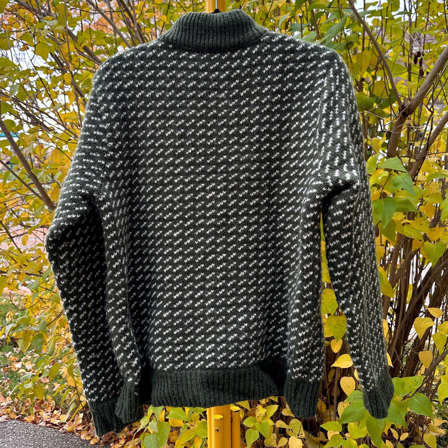 L.L. Bean Vintage Green Wool Quarter Zip, S - Cherry Buzz