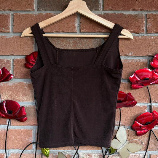 Brown Short Sleeve Top, S