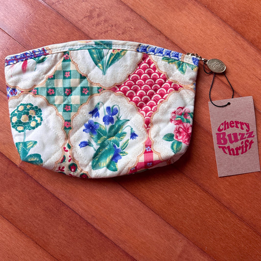 Maggie B Cottage Core Quilted Dead Stock Makeup Bag