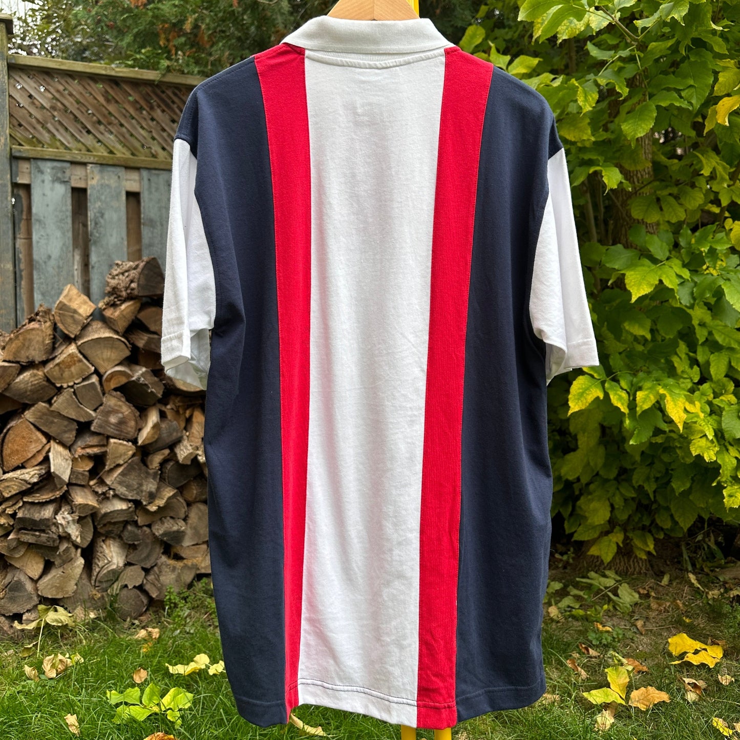 Vintage Adidas Tri-Colour Quarter Button Up, L - Cherry Buzz