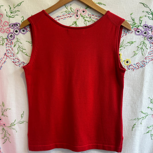 Red Beaded Top, S
