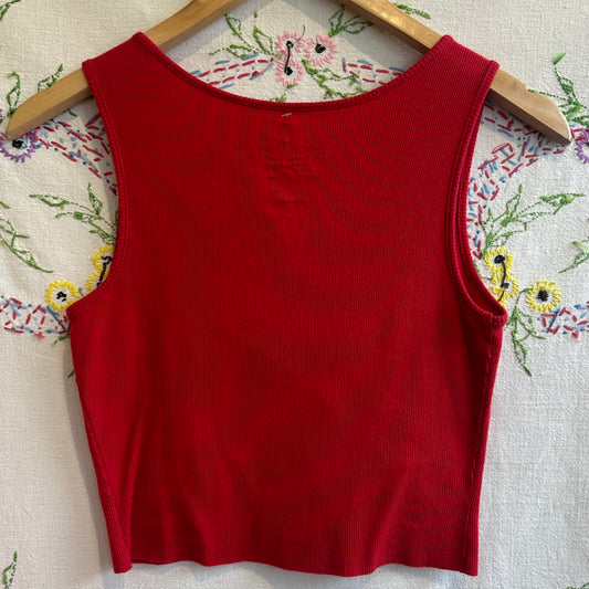 Tommy Hilfiger Red Crop Top, M