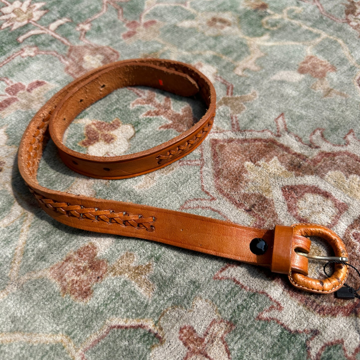 Cognac Leather Belt, 23"-28"