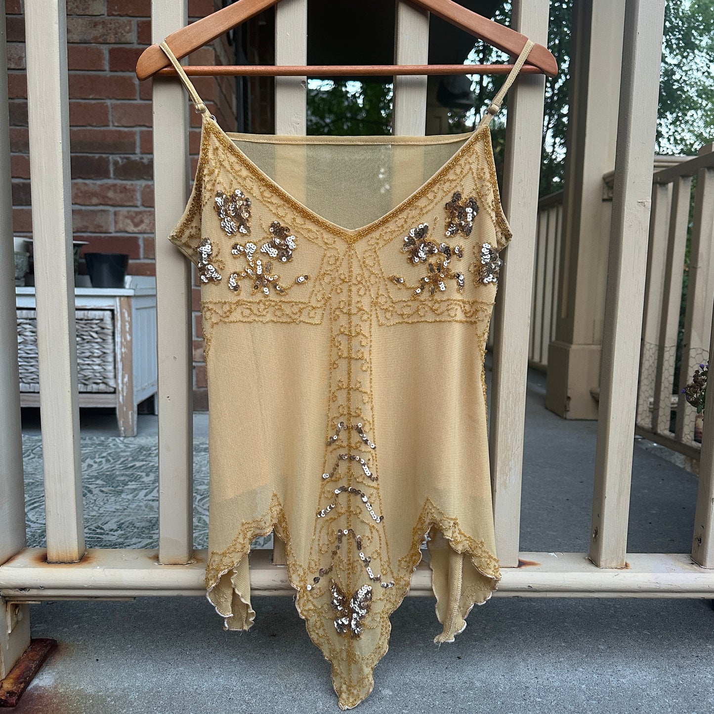 Yellow Sequin Top, M