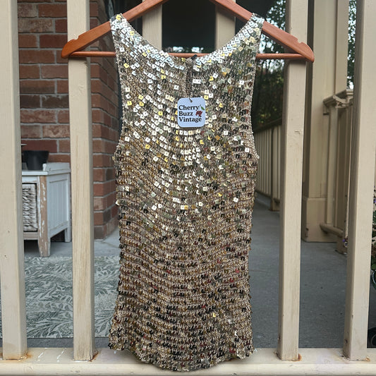 Gold Sequin Top, S