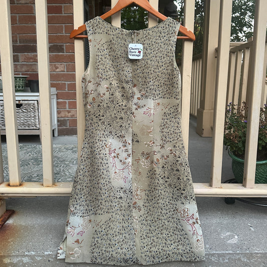 Green Floral Mini Dress, S