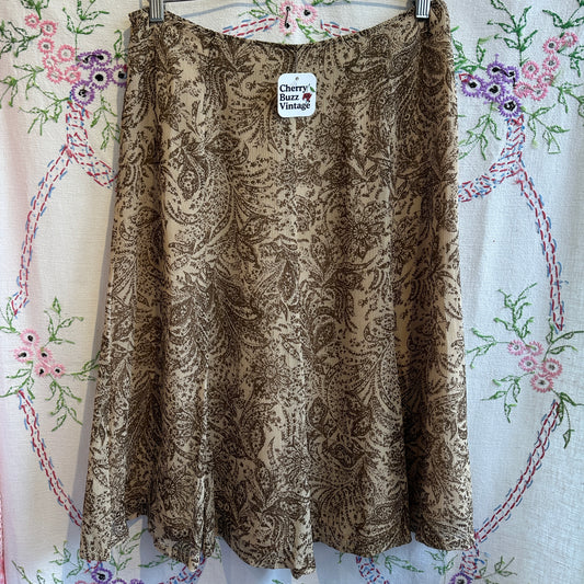 Brown Paisley Skirt, 32"
