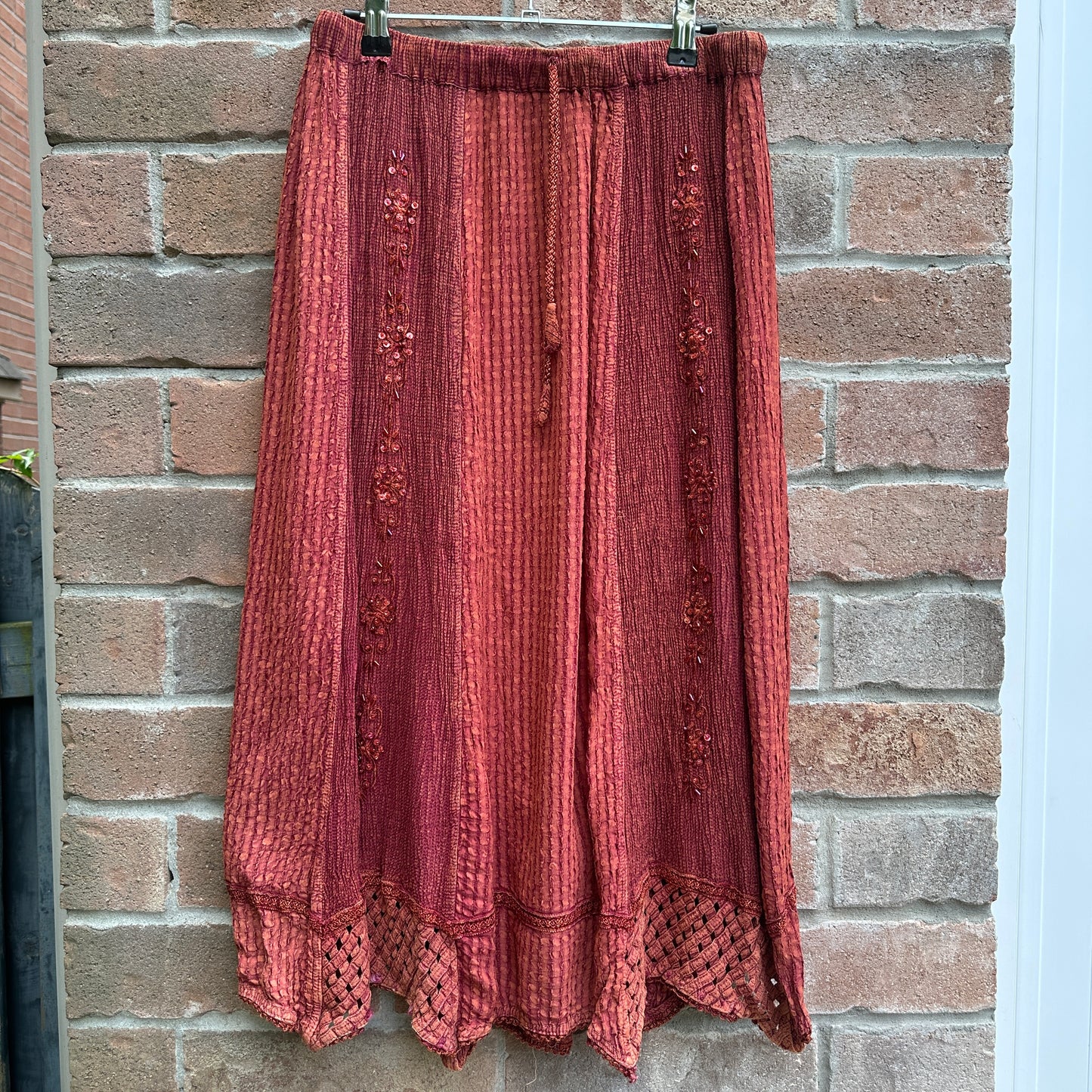 Orange Boho Skirt, 28"