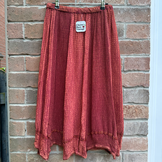 Orange Boho Skirt, 28"