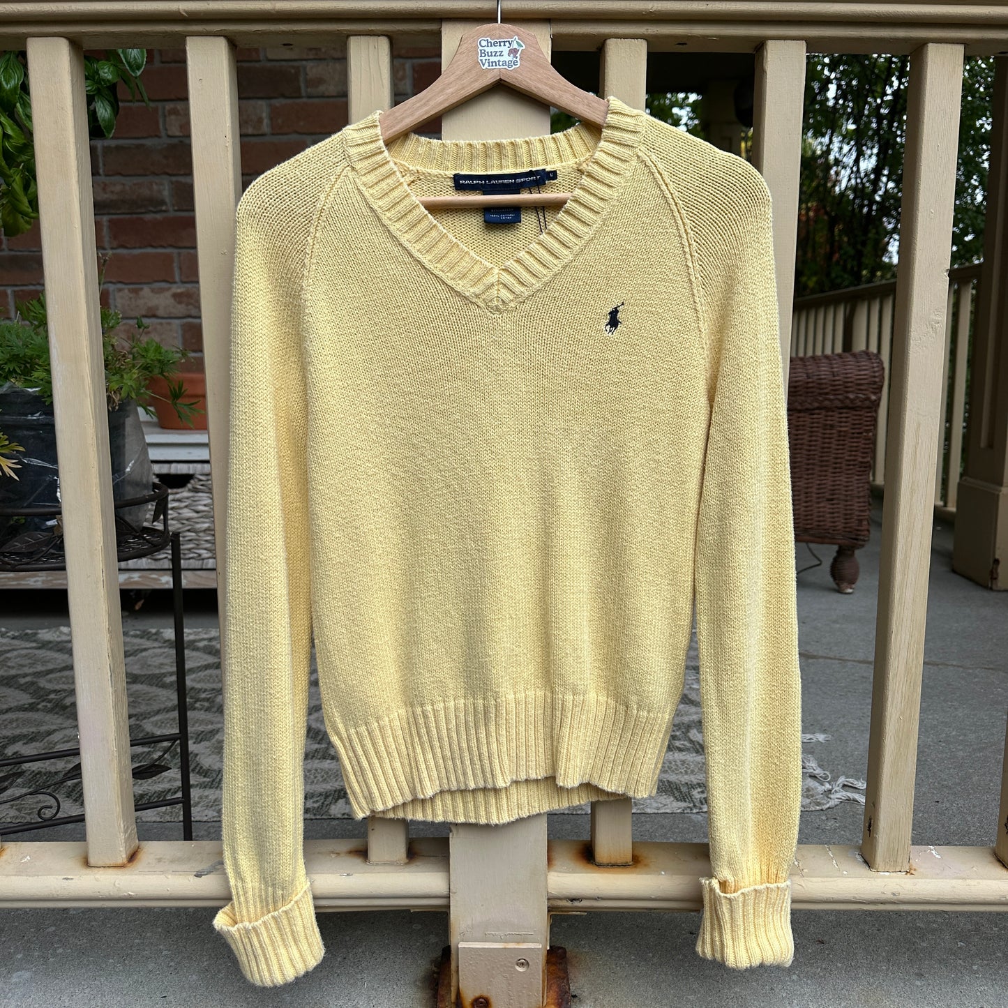 Ralph Lauren Sport Yellow Knit Sweater, M