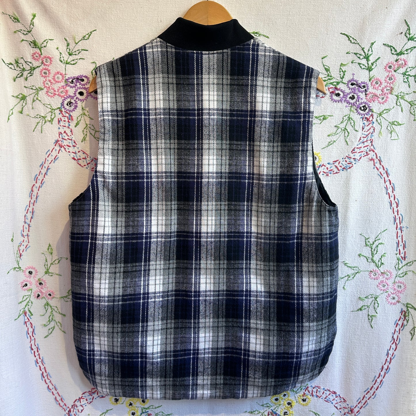 Flannel Zip Up Vest, M