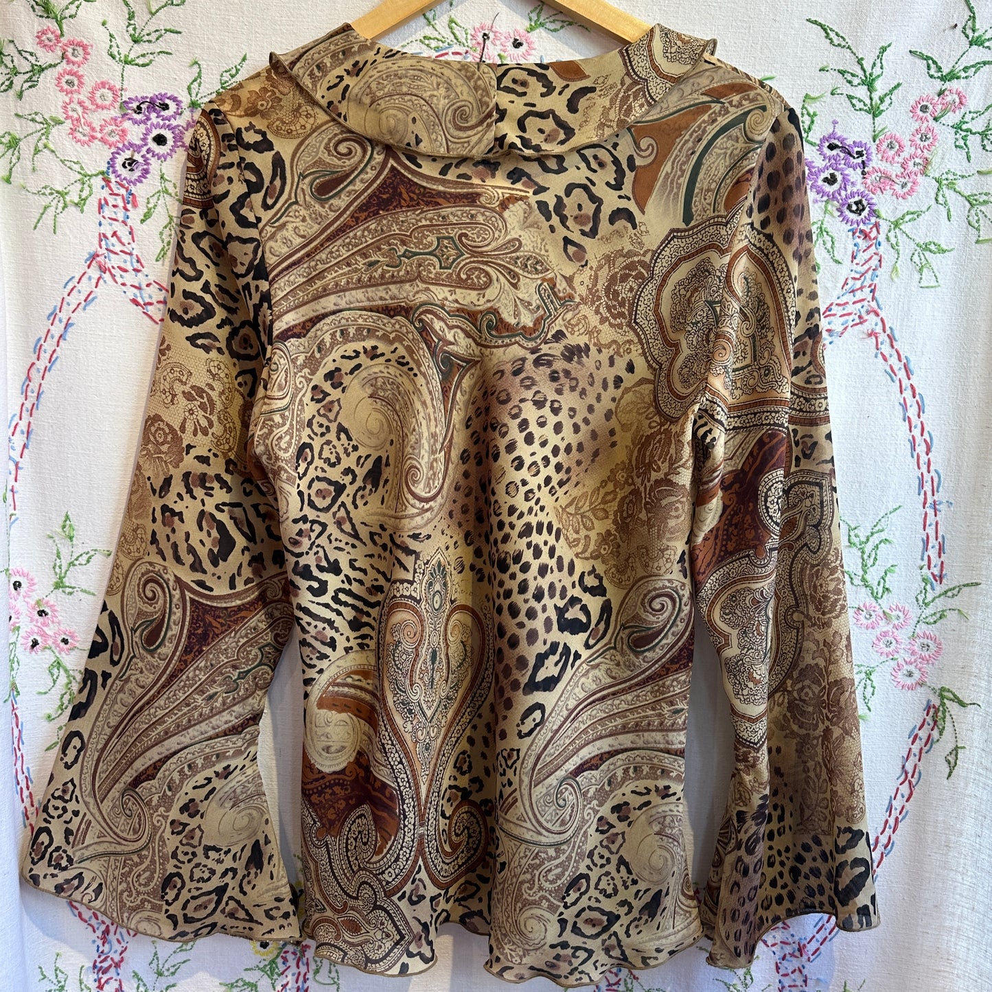 Paisley Animal Print Flowy Top, M