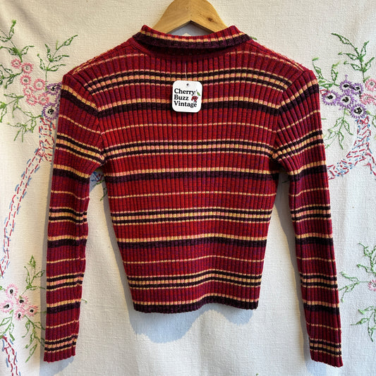 Stripped Ribbed Sweater, S