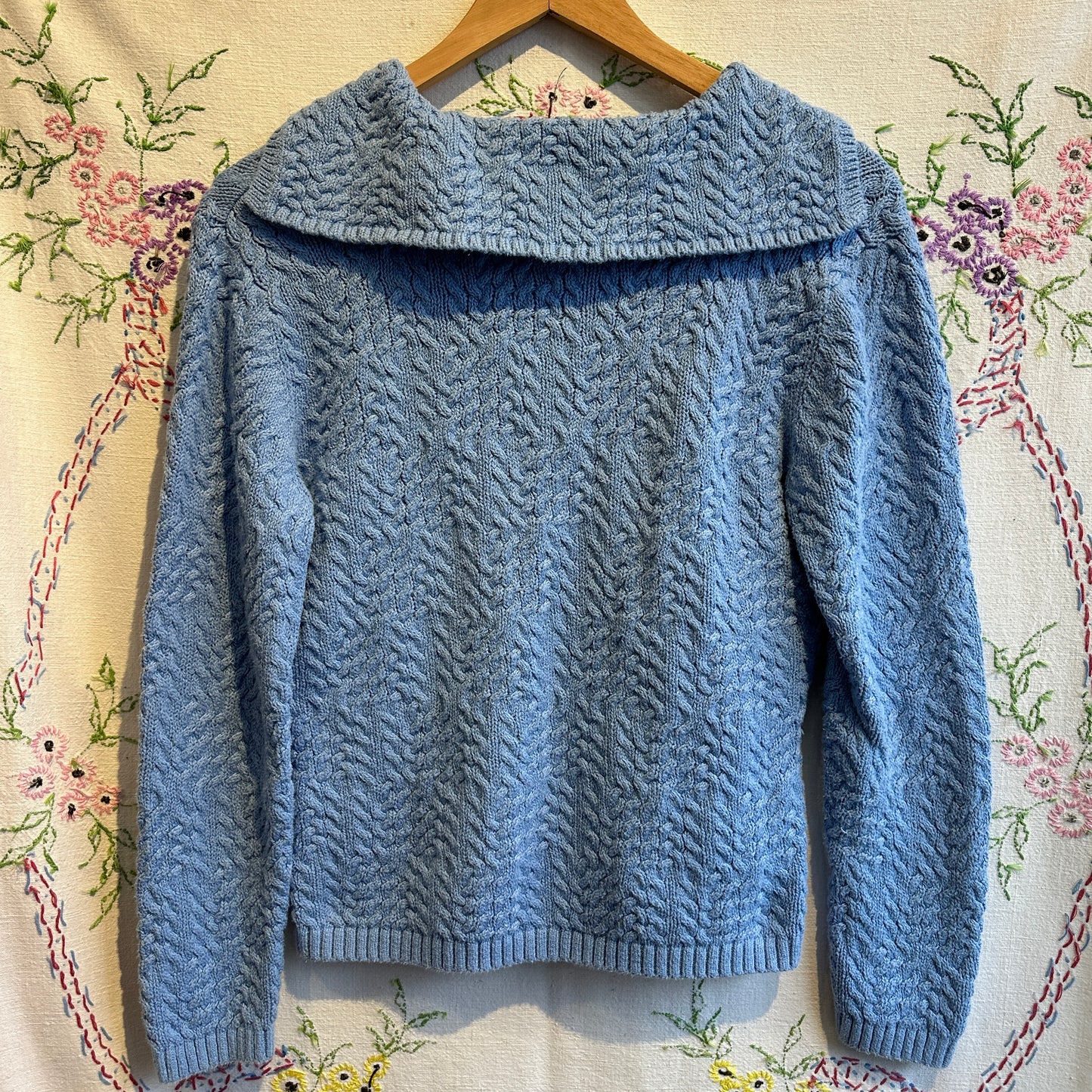 Talbots Blue Cable Knit Sweater, M