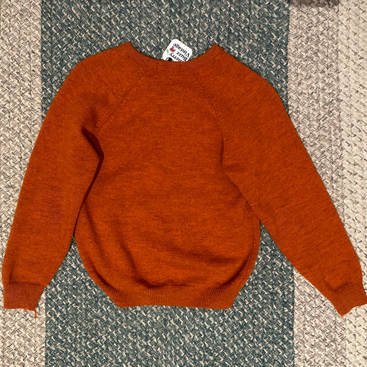 Orange Knit Sweater, M