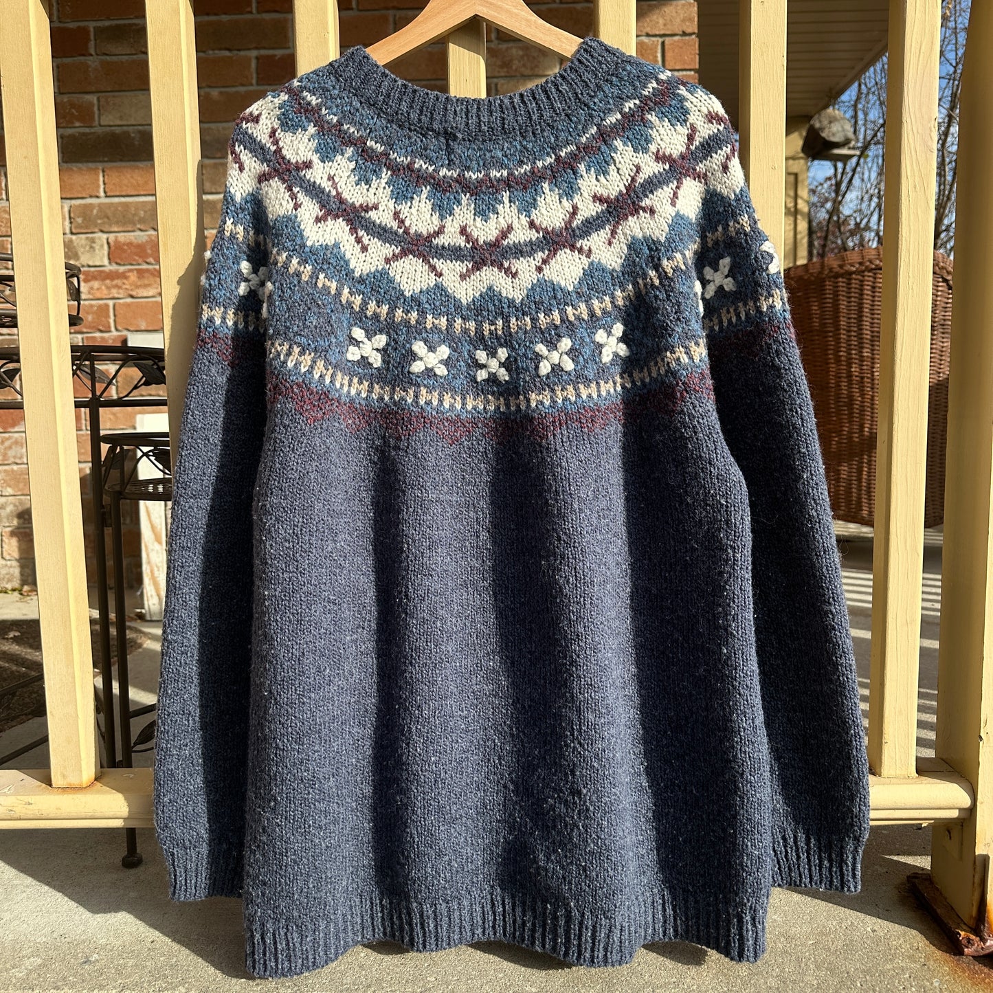 Blue Knit Cardigan, XXL