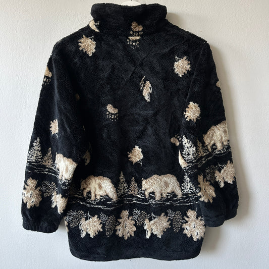 Tee Pee Fleece Norther Bear Zip-Up Sweater, XS