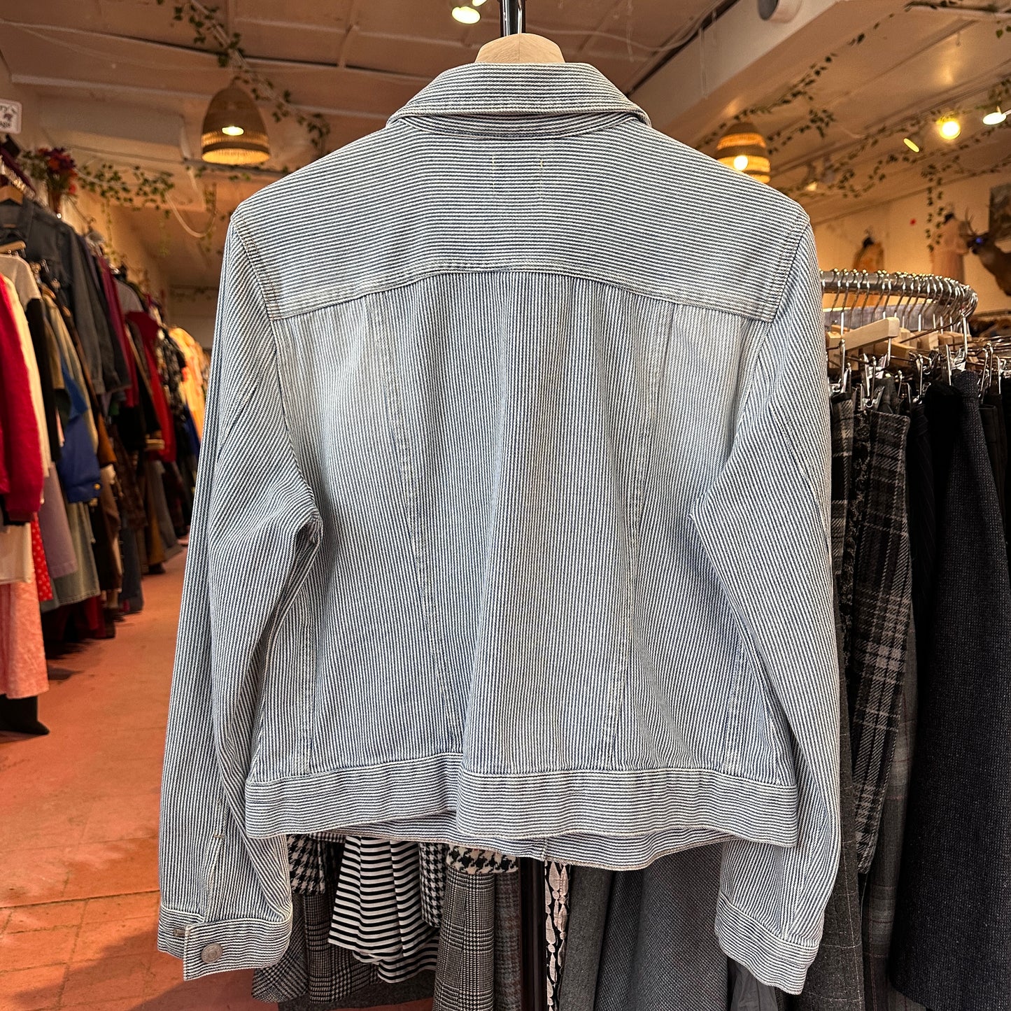 G. H. Bass & Co Pin Stripe Denim Jacket, L