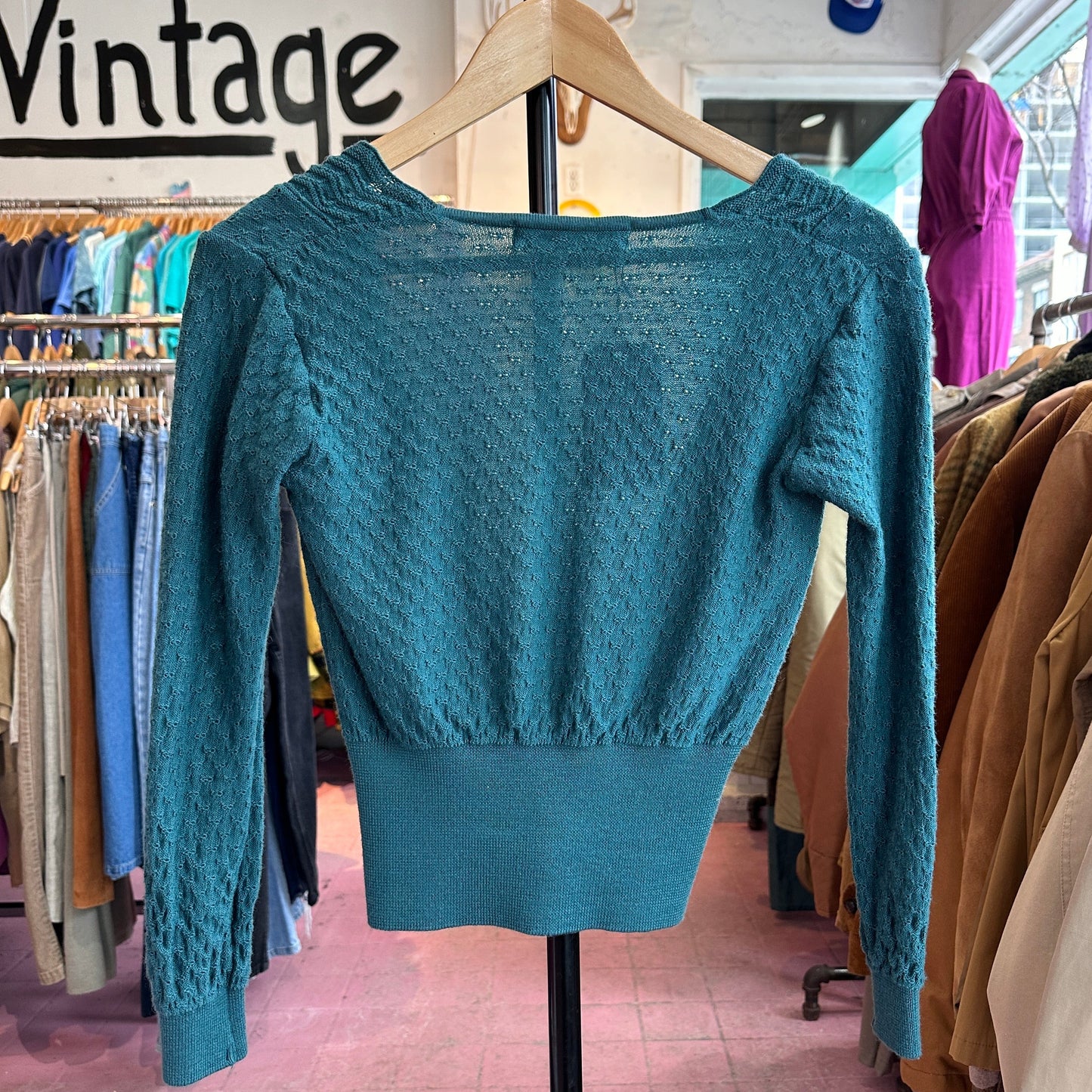 Blue Knit Cardigan, S