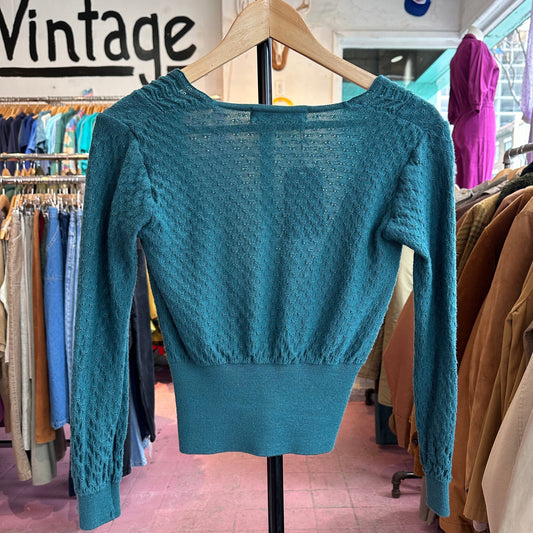 Blue Knit Cardigan, S