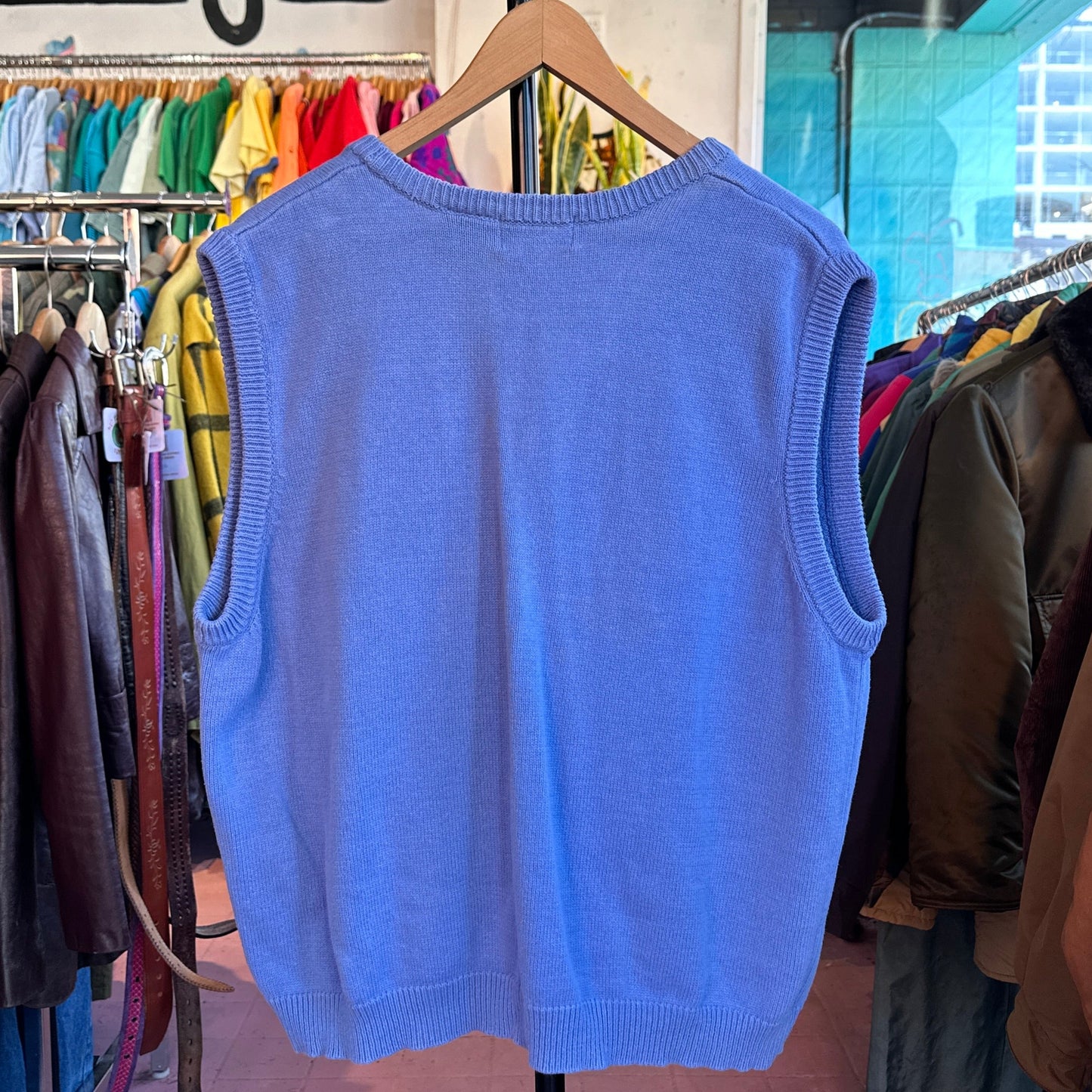 Tabi Periwinkle Knit Vest, XL