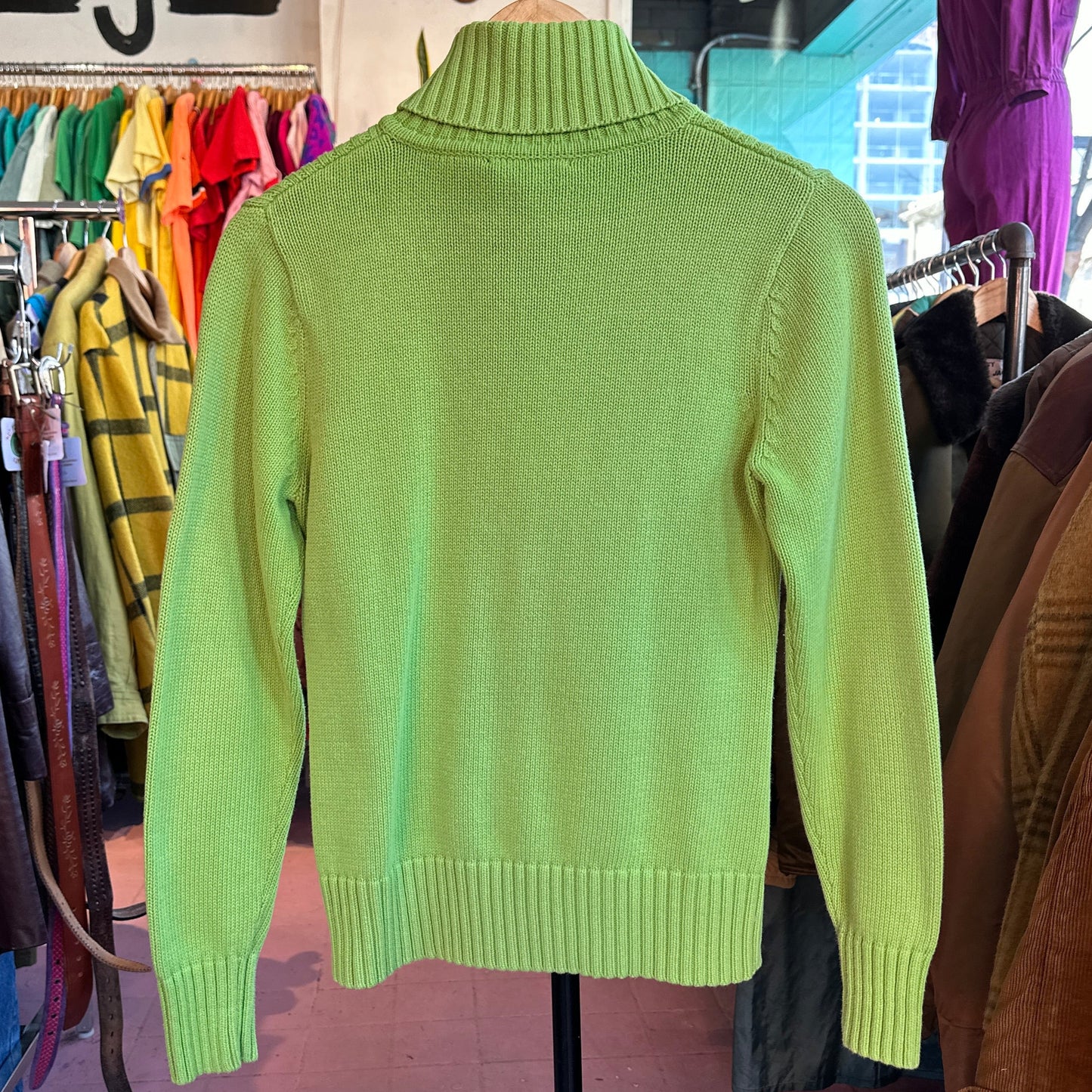 Northern Reflections Green Knit Zip Up, XS