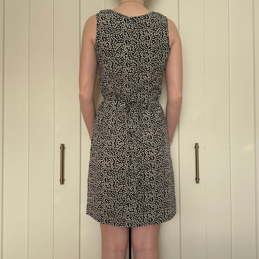 Jessica Black Floral Print Dress, M