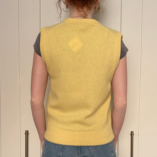 Daniel Hechter Butter Yellow Wool Vest, S