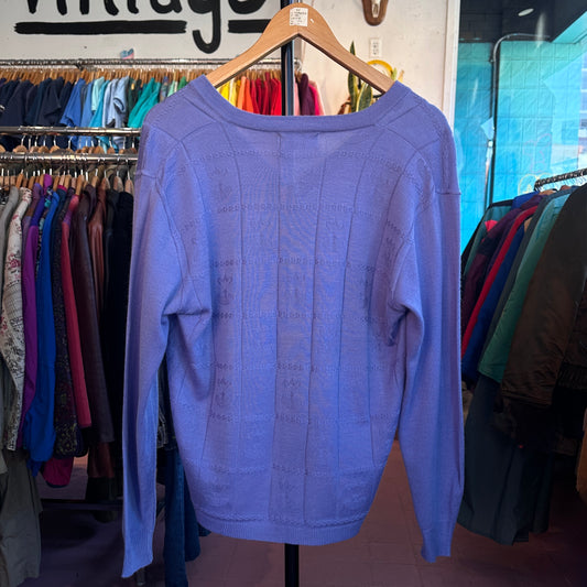 Periwinkle Cotton Cardigan, M