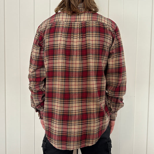 G. H. Bass & Co. Red and Beige Flannel, L