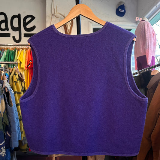 Cotton Ginny Purple Zip-Up Wool Vest, S