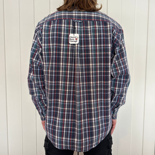 Eddie Bauer Navy Cotton Flannel, L