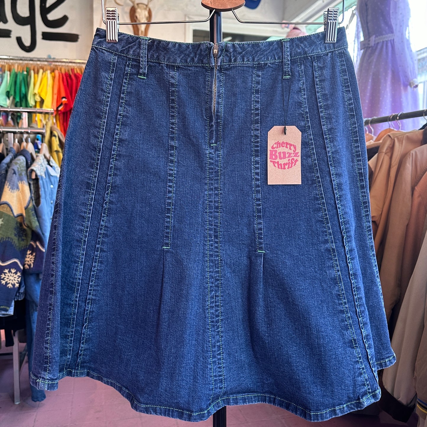 Jeanne Pierre Blue Denim Skirt, M