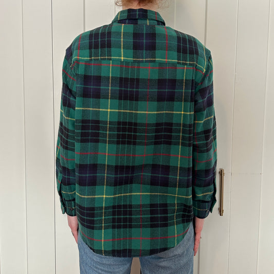 Eddie Bauer Green and Navy Cotton Flannel, L