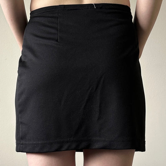 Black Slit Mini Skirt, M