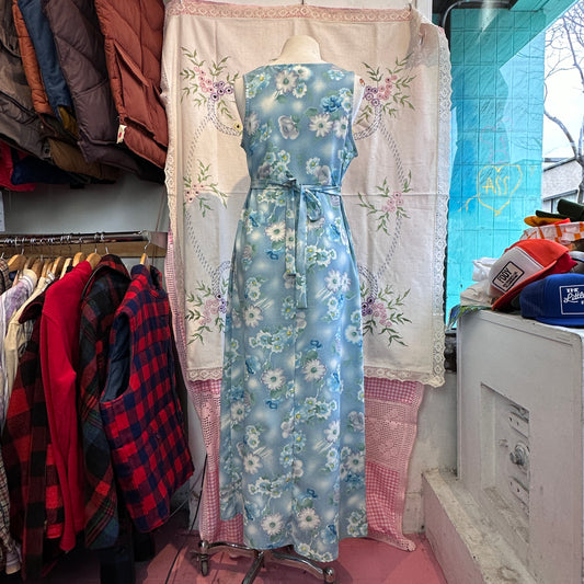 Blue Floral Maxi Dress, M