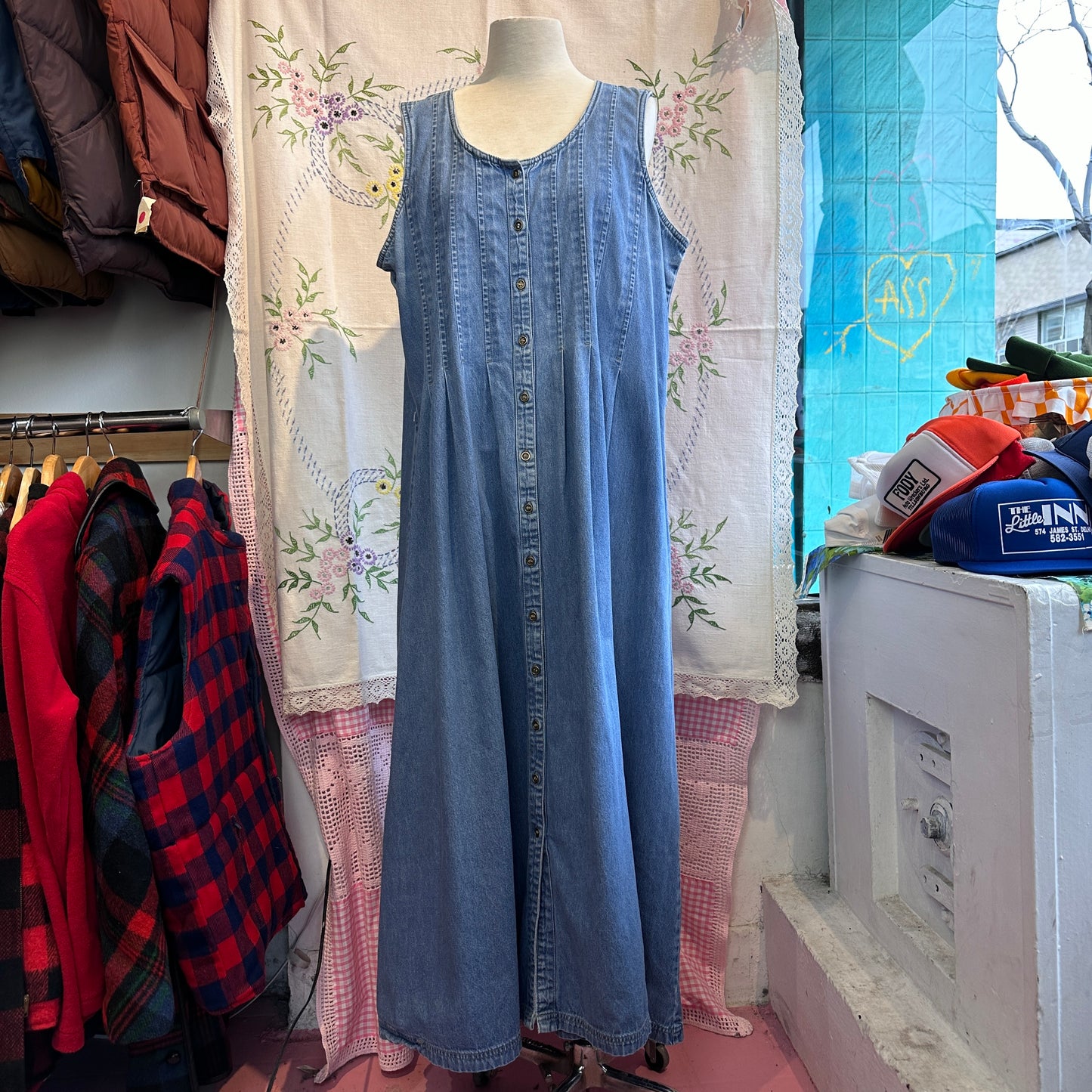 Cotton Ginny Denim Maxi Dress, M