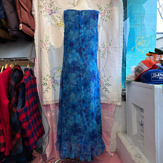Blue Floral Dress, S