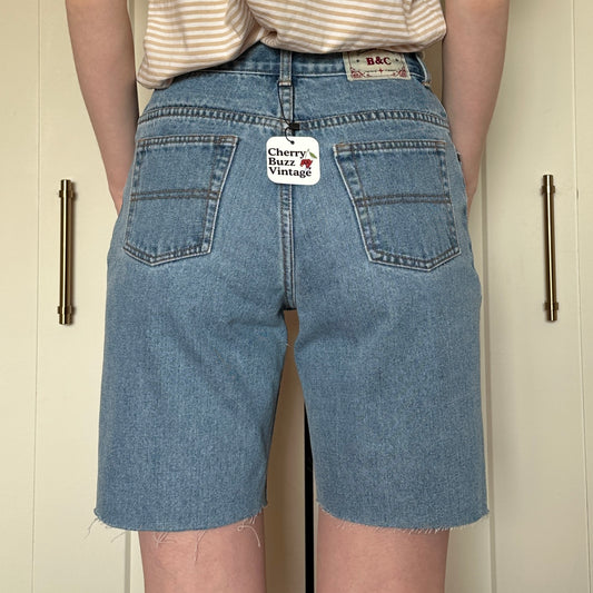 B&C Blue Denim Bermuda Shorts, 30"