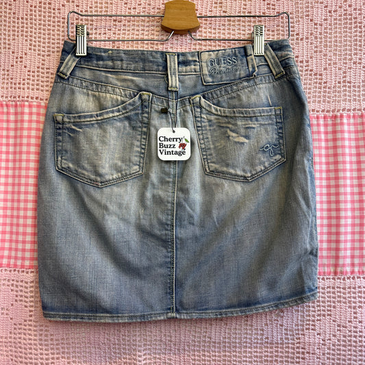 Guess Premium Denim Short Skirt, 24"