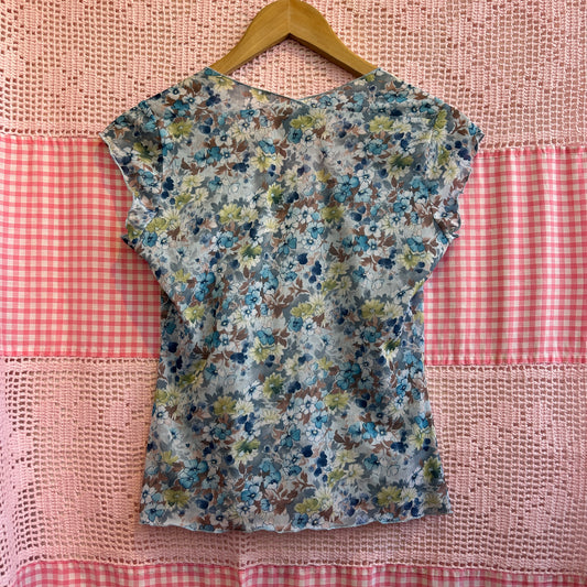 Nevada Floral Sheer T-Shirt, S