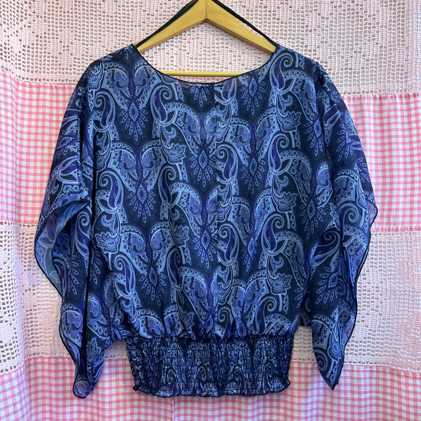 Purple Paisley Sheer Top, M