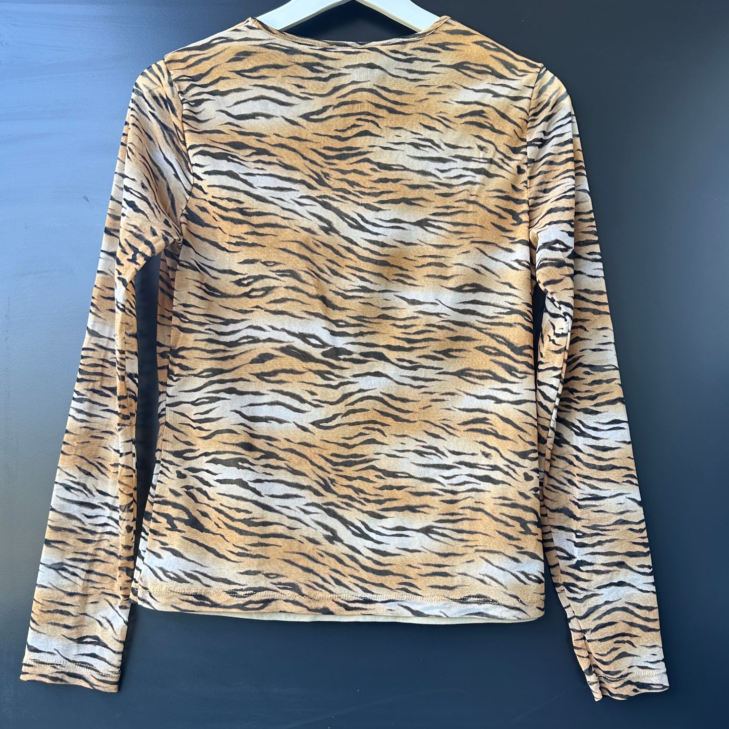 Jones New York Animal Print Mesh Top, S