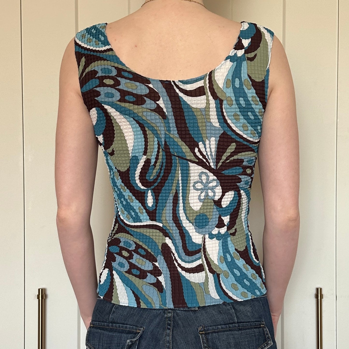 Nicola Blue and Green Floral Top, S