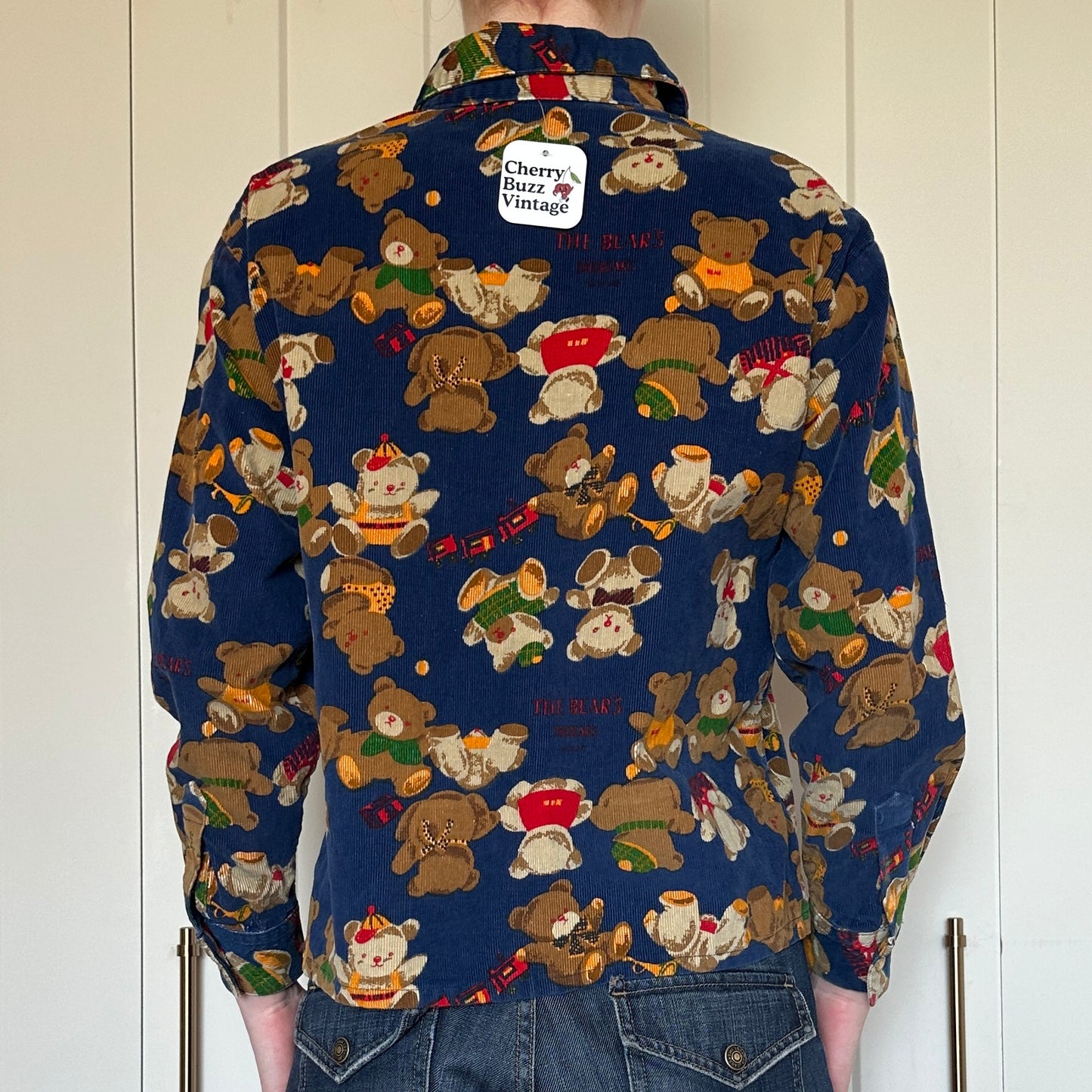 Blue Teddy Corduroy Button Up, XS