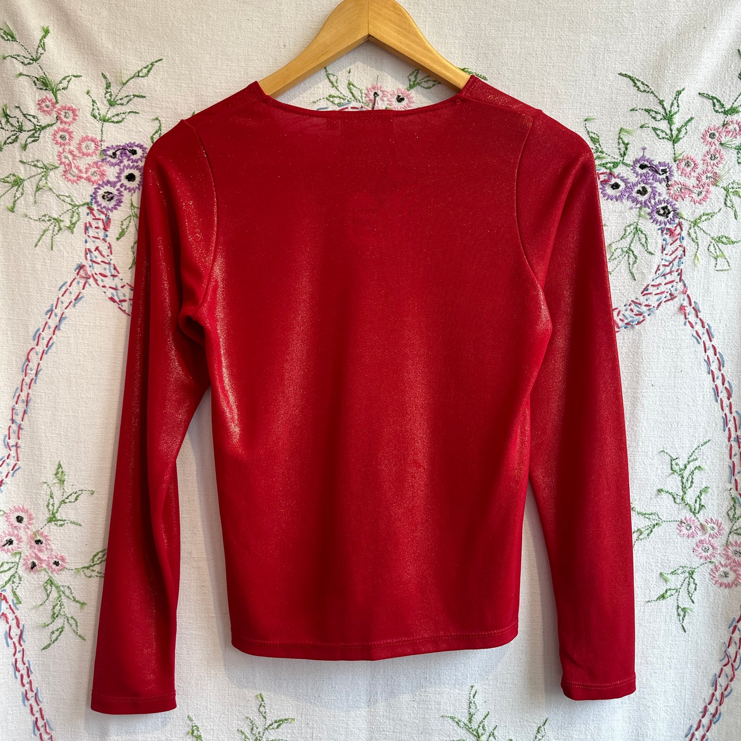 Sweet Water Creations Red and Gold Shimmer Long Sleeve, S