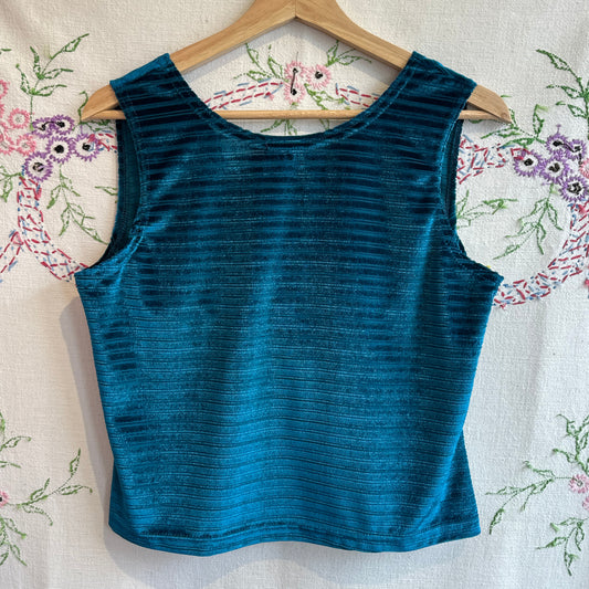 Jeans Work and Co. Blue Velvet Top, M