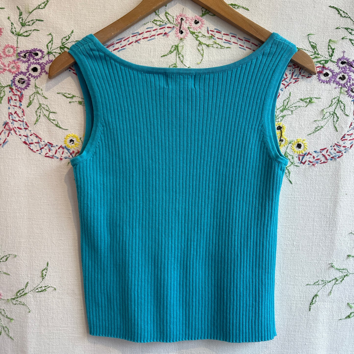 Blue Cotton Tank Top, M