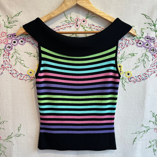 Anne Klein Off the Shoulder Striped Top, S